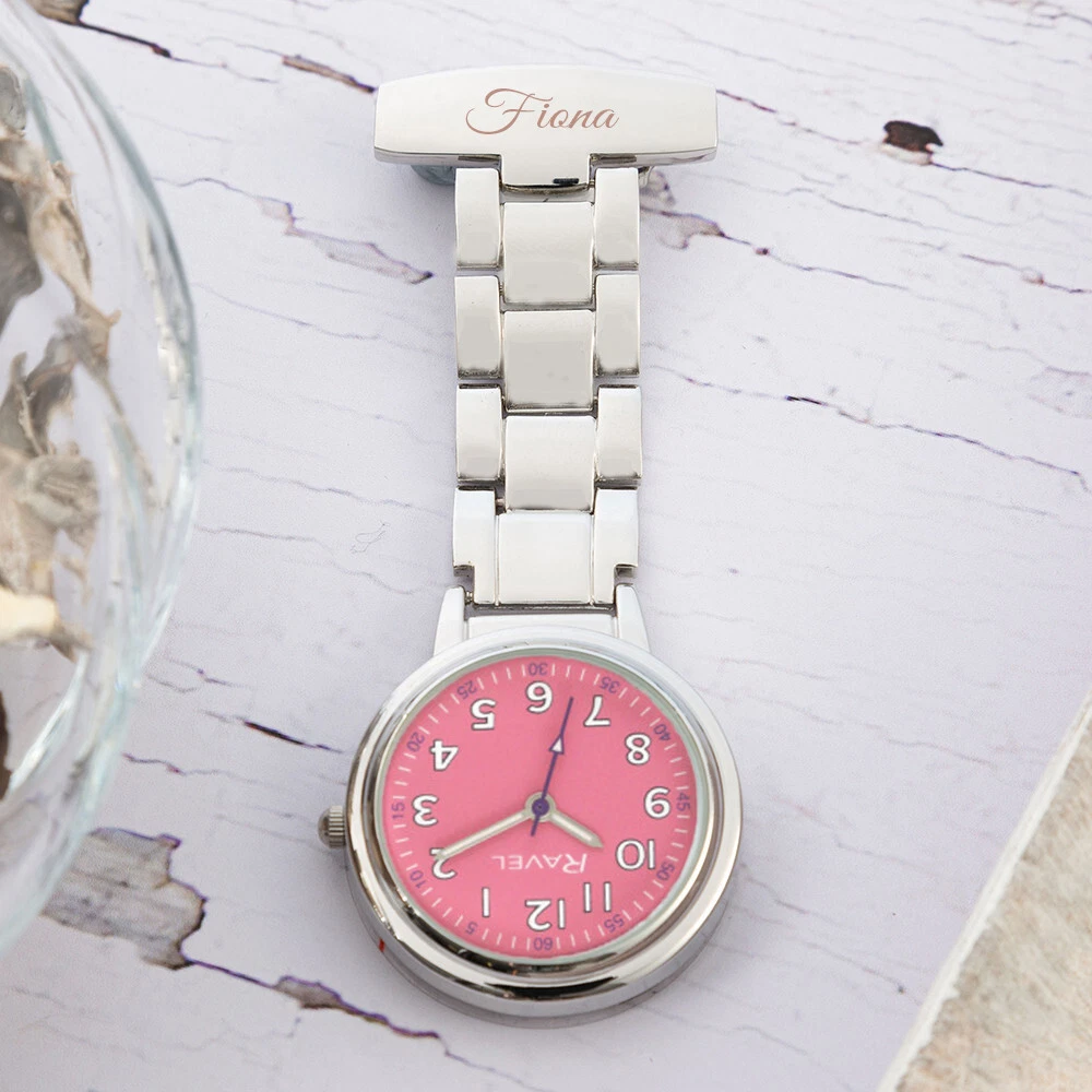 EIO Gifts Personalised Classic Nurse s Pink Face Dial FOB Watch any name engrave