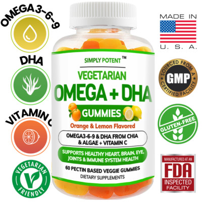 Omega-3 Fish Oil Gummy Vitamin Supplement Healthy Joint & Heart Wellness Gummies
