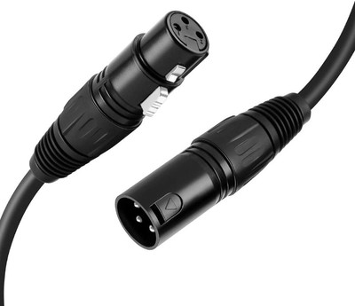 Short XLR to XLR Cable 3FT, XLR Male to XLR Female Microphone Cable, Balanced 3 