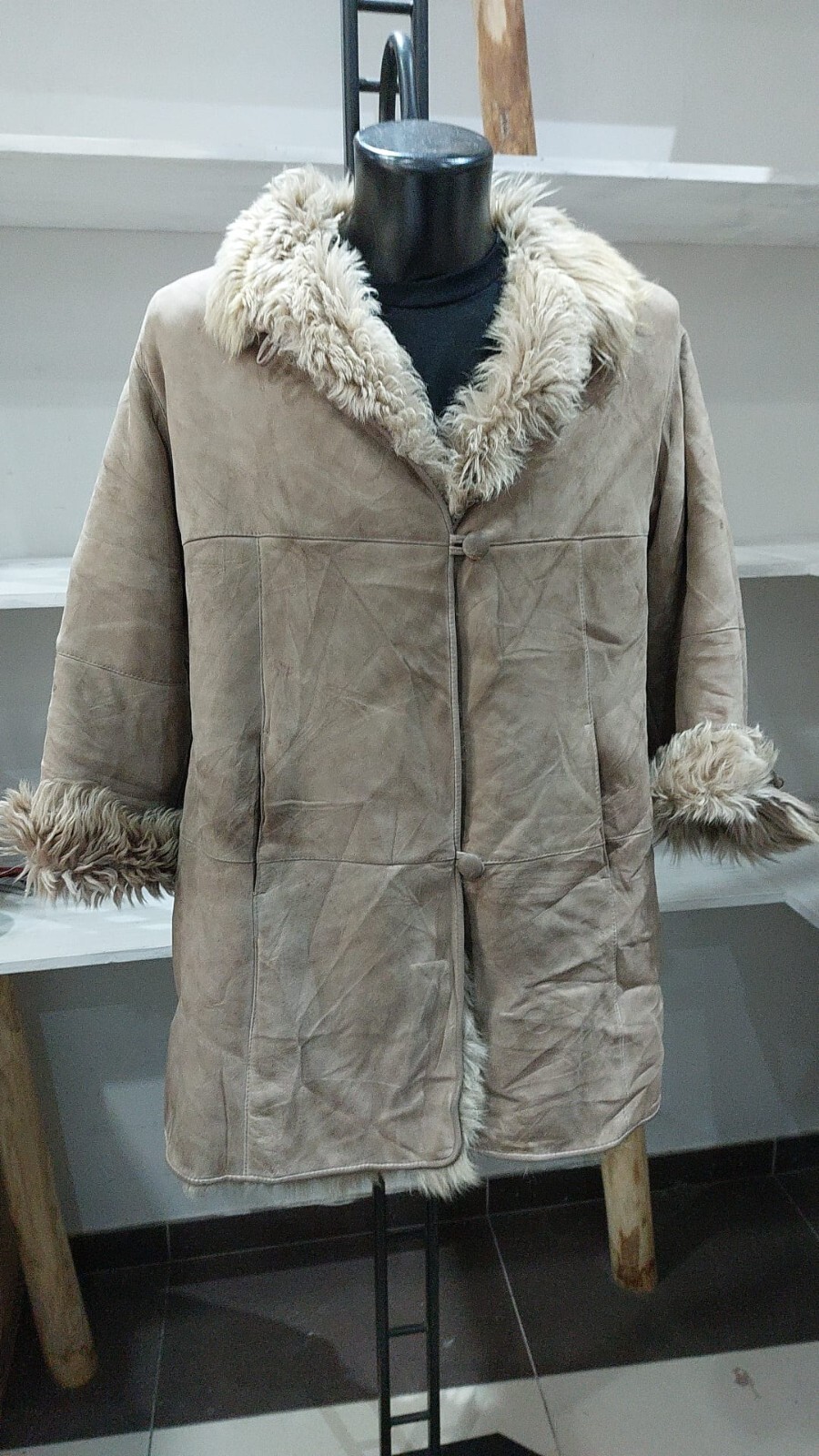 Vintage Brown Lamb Leather Jacket for Women Size 44 MGC075LZ