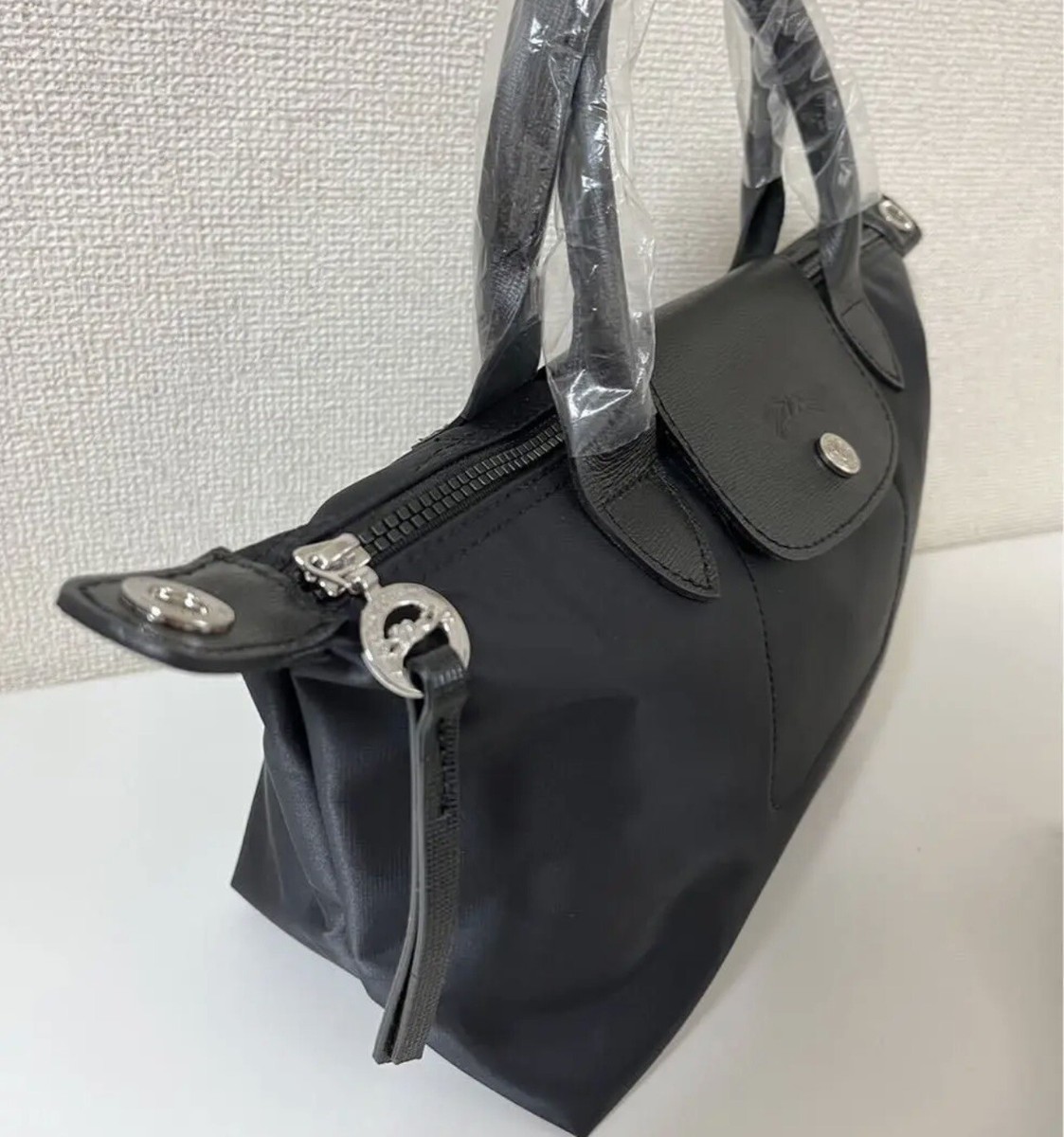 LONGCHAMP 2wayバッグ ブラック Longchamp Le Pliage 2-way tote bag Black Nylon New From