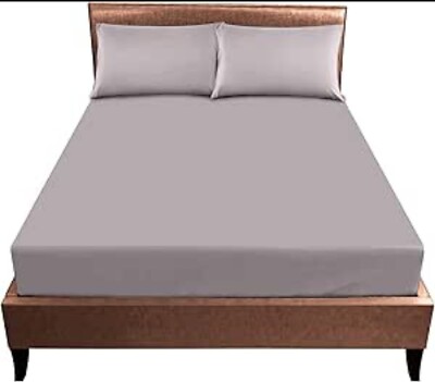 Pflegeleichte tiefe Spannbettlaken Doppelbett (25 cm), atmungsaktiv & leicht uni