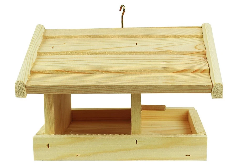 Vogelhaus Futterhaus Hängend Holz Vogelfutter Wildvogelfutter Vogelfutterspender - Bild 3 von 4