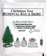Christmas Tree Removal Bag & Skirt No More Needle Mess Protects Floor Tree Skirt