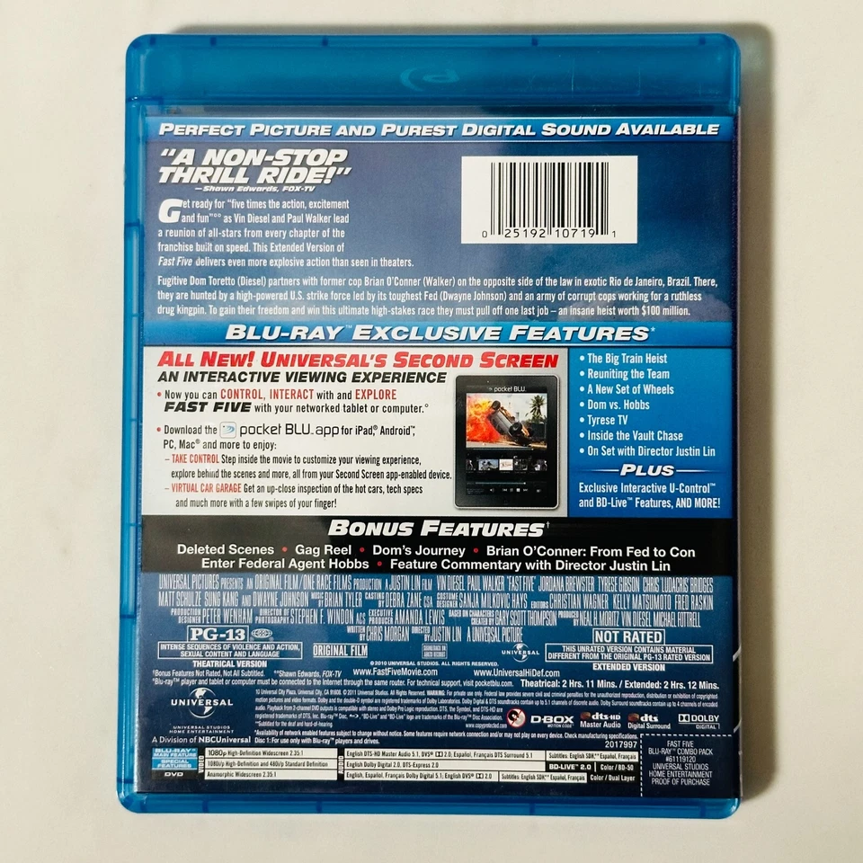 Fast Five - Blu-ray + DVD - Extended Edition - Vin Diesel - Paul Walker - Image 3 of 3