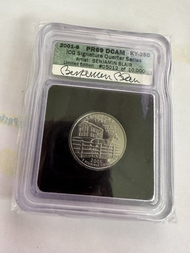 2001-S US Kentucky Proof Clad 25c ~ ICG PR69 DCAM ~ Artist Signature Limited Ed. - Picture 7 of 7