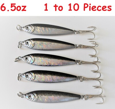 1 - 20 pcs 6.5oz Anchovy Mega Live Bait Metal Jigs Saltwater Lures 