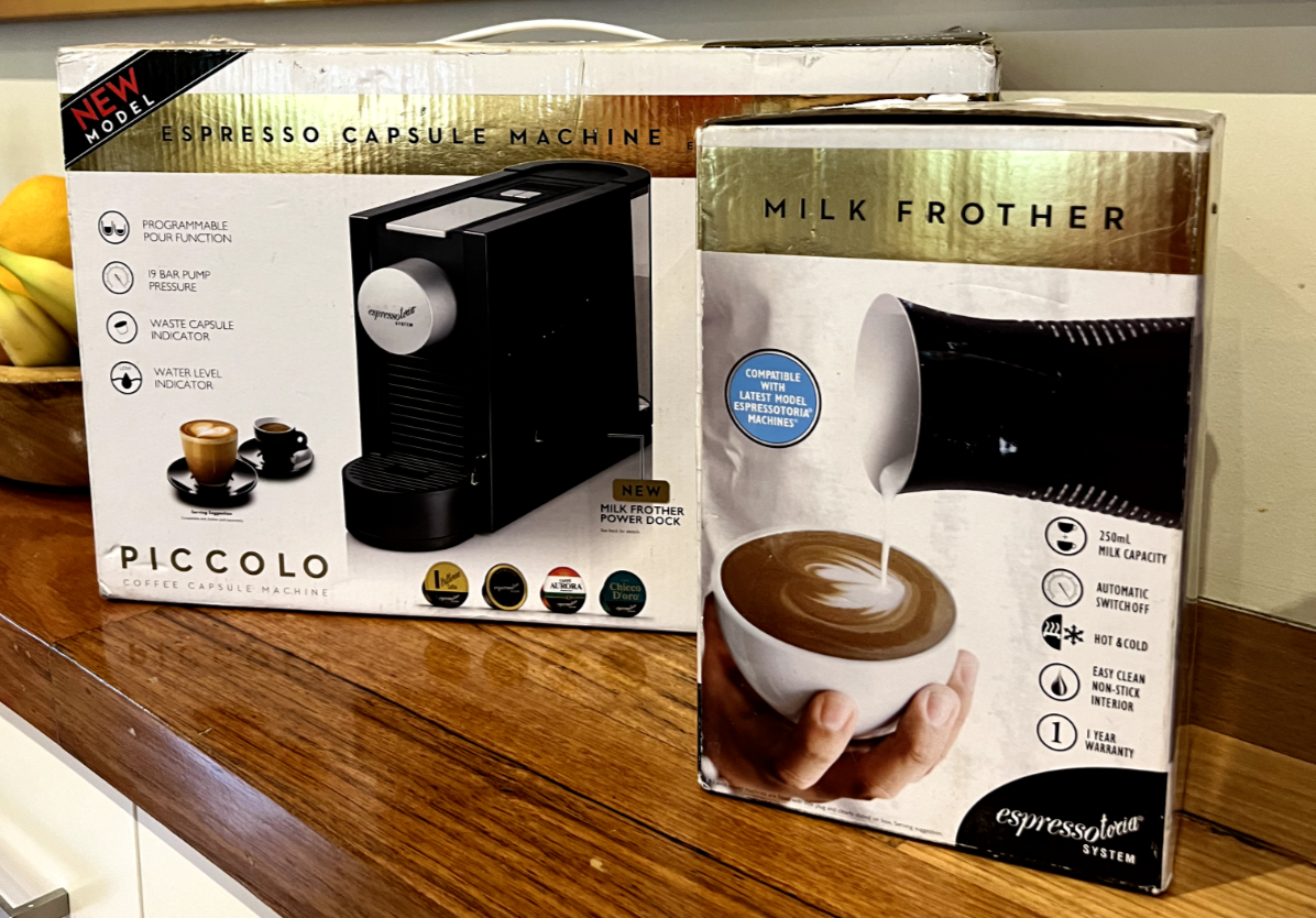 Espressotoria Piccolo Espresso Capsule Coffee Machine and Milk