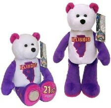 Illinois Ltd Treasures 50 States Of America State Quarters Coin Bear 8.5 In.