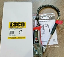 Esco PRO Digital Tire Inflator Gauge / Dual Head Air Chuck 174 PSI Max #10962