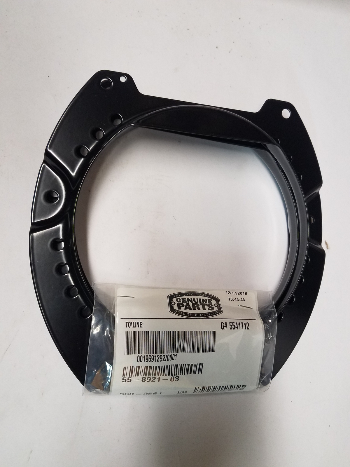 TORO SNOWBLOWER MODEL 38517 CHUTE SUPPORT RING PART NUMBER 55892103