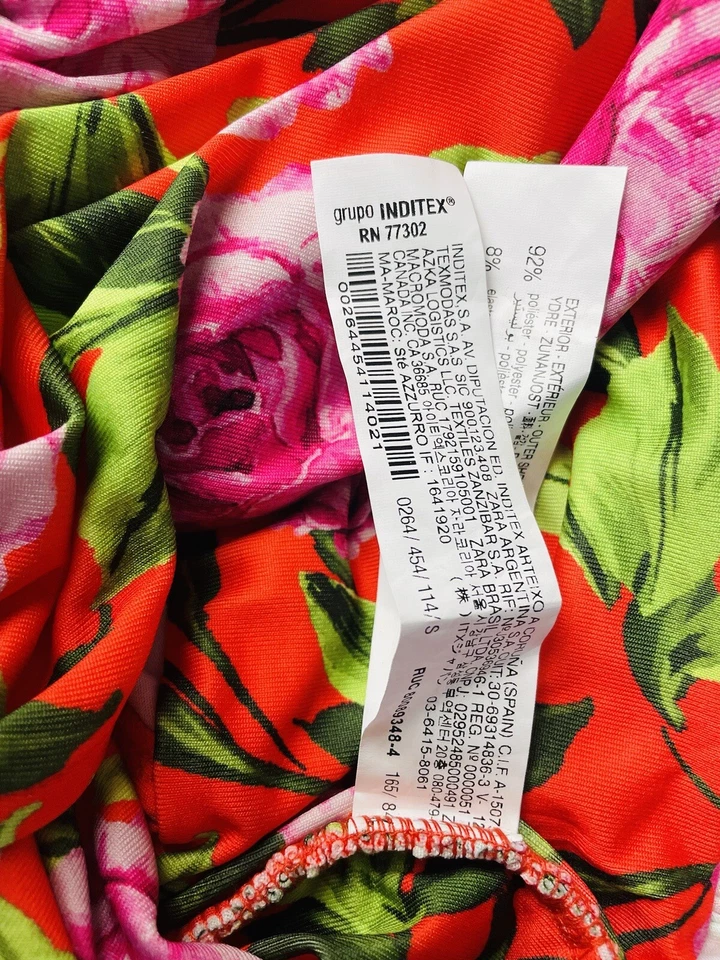 Zara Women's Swimsuit Size S Tropical Floral Print One Piece NWT - Image 3 of 4