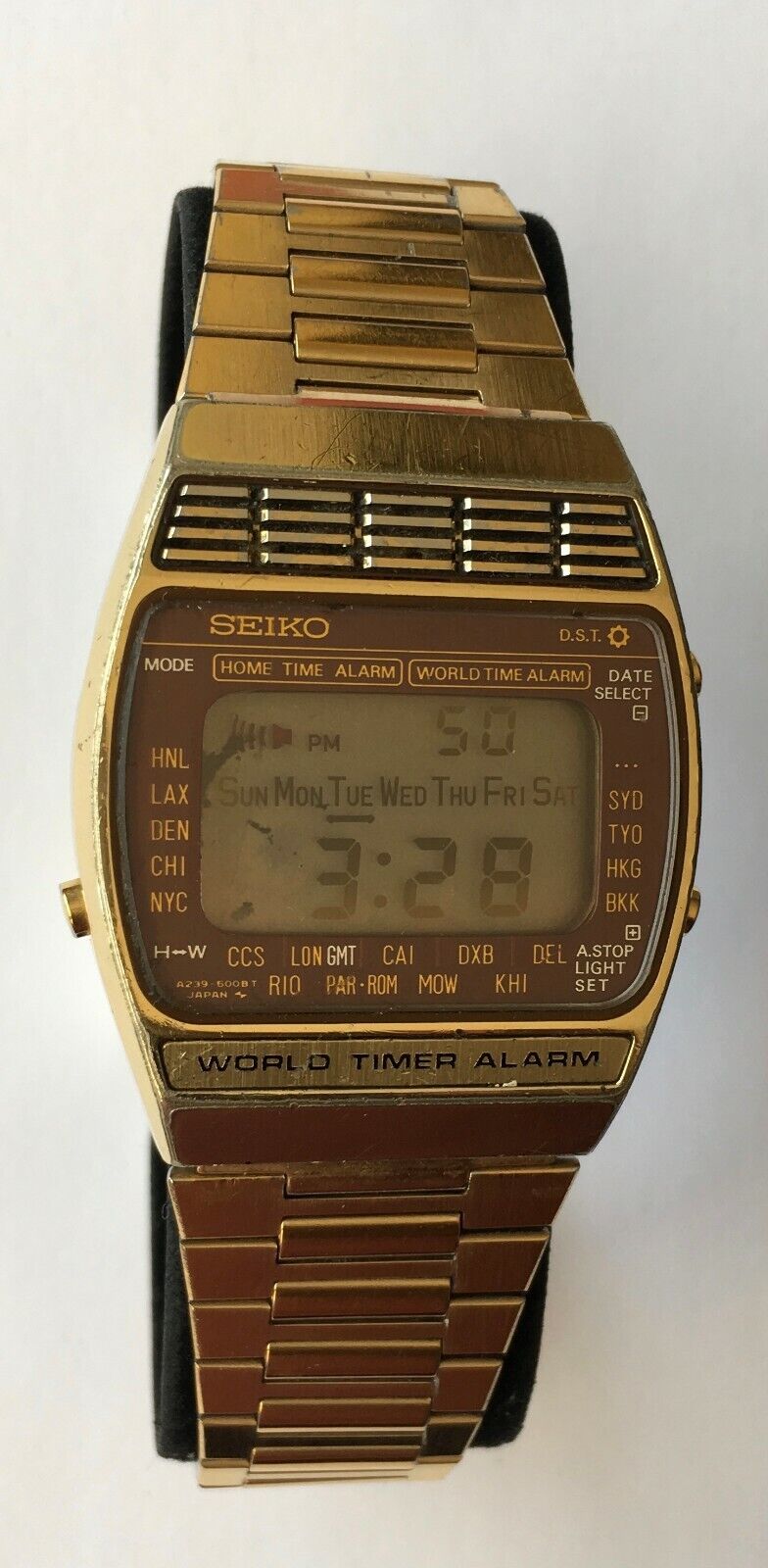 Vintage Rare Seiko A229-5000 World Timer Alarm Rare Golden Seiko rare watch  | eBay