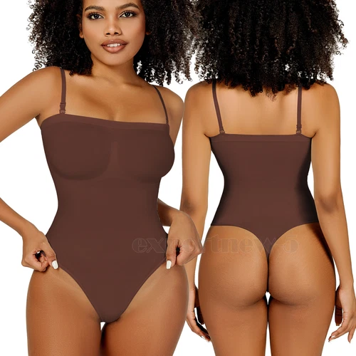 Body donna modellante a compressione senza spalline modellante controllo pancia tubetop - Foto 37 di 42