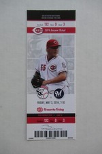 REDS VS BREWERS 5/2/2014 FULL TICKET ~ WILY PERALTA (1ST RBIs OF CAREER)