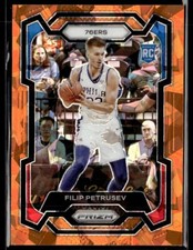 2023-24 Panini Prizm Filip Petrusev Orange Ice Prizm RC #282 Philadelphia 76ers