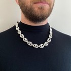 17mm Mens Puffed Mariner Chain Necklaces 925 Sterling Silver 94GR 21.25 Inch