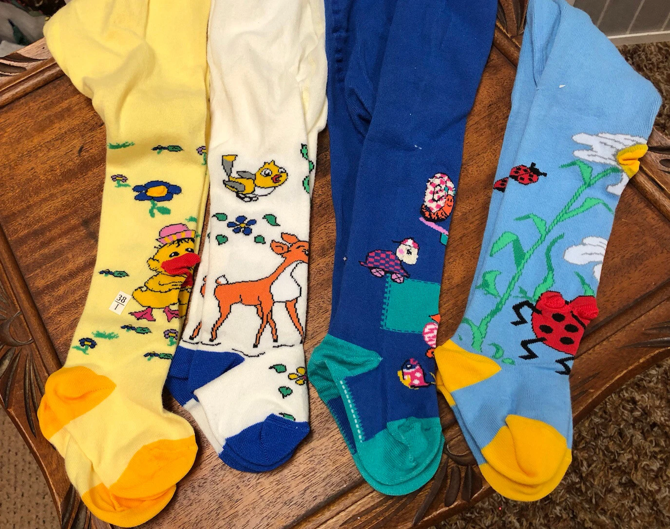 Tiki Tiki, Toddler Girl, Knee High Socks (4),Cartoon Animals Print, Size2years.: