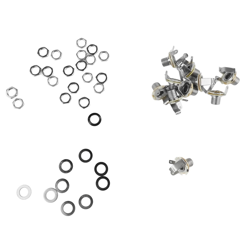 10 Set Guitar Jack Metal Mono Standard Size Good Contact Electric