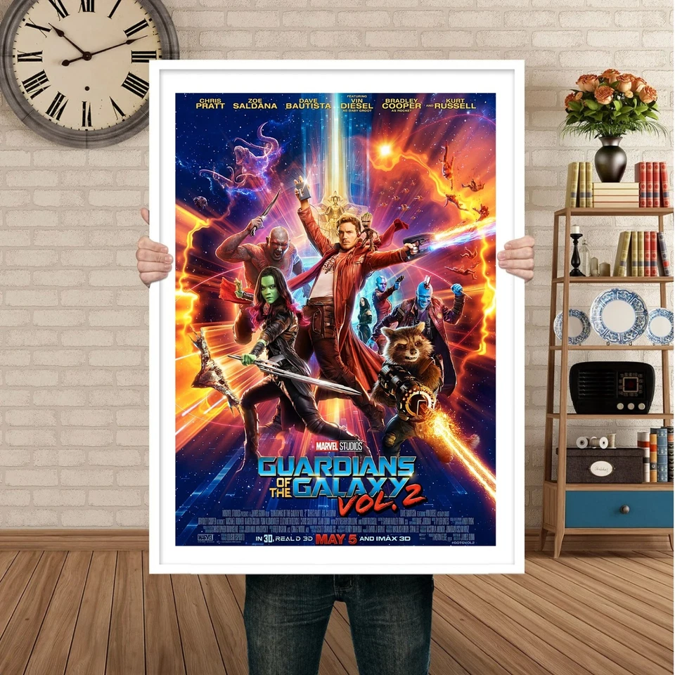 Guardians of the Galaxy Posters 3 Set Framed / Unfrm Trilogy Marvel Avengers Art - Image 2 of 4