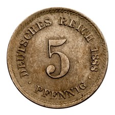 1888-D Deutschland 5 Pfennig M&uuml;nchen M&uuml;nzst&auml;tte In Unzirkuliertem Zustand
