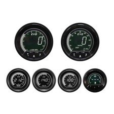 Evo Digital 6 Gauge Set Gps Speedometer White Green Lcd Mph F Psi 85mm 52mm
