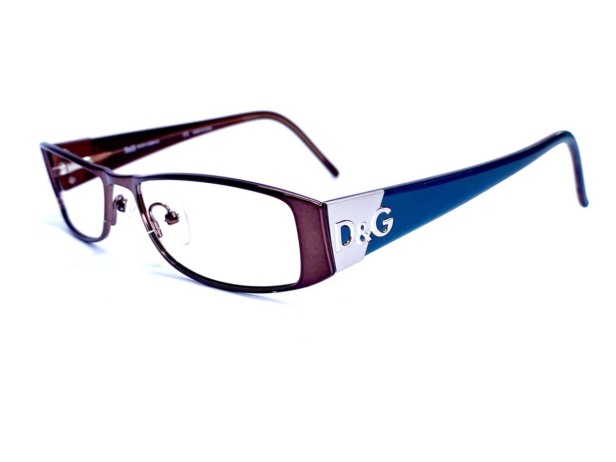 Dolce & Gabbana Brown Blue Metal Rectangular Eyeglasses D&G5028