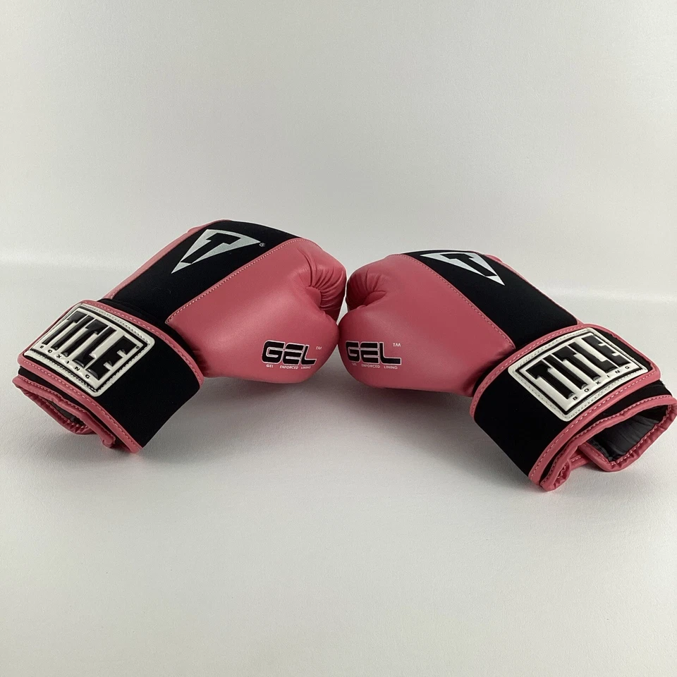 Guantes forzados en gel de boxeo Title talla mediana equipo deportivo atlético rosa Foto 3 de 4