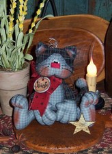 Primitive Black Kitty Cat Sweet Ornie Doll Paper Pattern 335