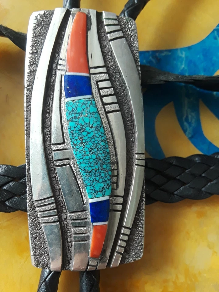 Corbata BOLO de plata esterlina rara pieza impresionante firmada Epperson  Foto 4 de 4