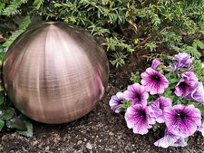 Dekorationskugel 15 cm Edelstahl golden rose matt geb&uuml;rstet Kugel Dekokugel