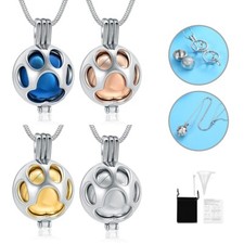 Pet Cremation Jewelry for Ashes Urn Necklace for Dog Ashes Holder Paw Urn Locket