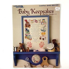 Counted Cross Stitch Leaflet BABY KEEPSAKES, Leisure Arts 540, Vintage, 1987