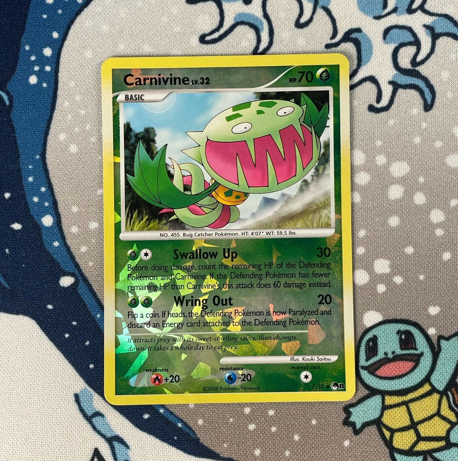 Carnivine 7/17 Cracked Ice Reverse Holo Promo Pop Series 8 Pokemon Card 2008 NM