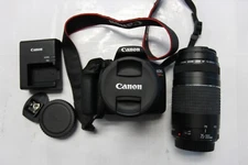 Canon EOS Rebel T7 DSLR Camera Kit w/ Battery/Charger + 18-55mm + 75-300mm Lens