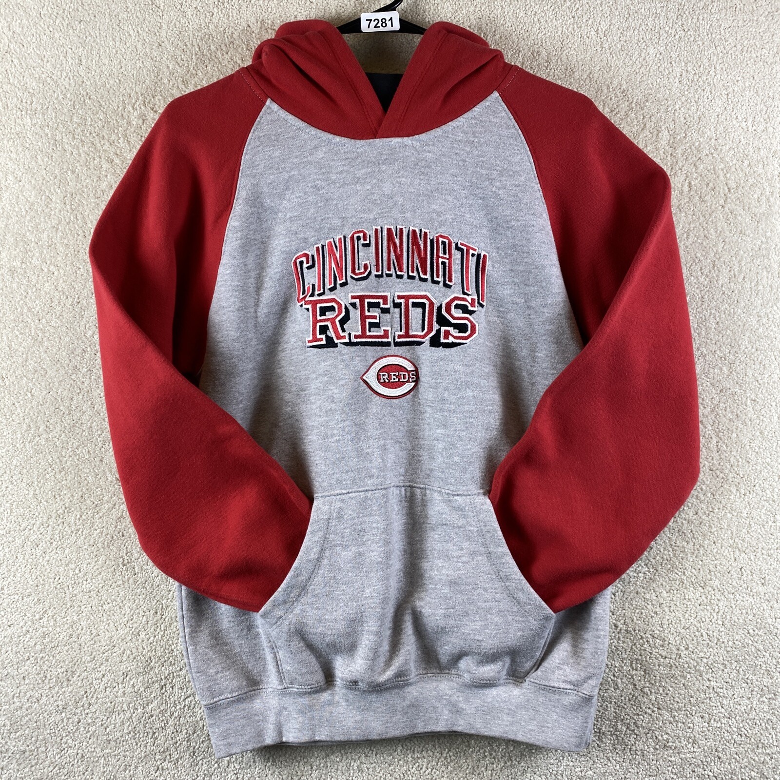 Cincinnati Reds Hoodie Small Gray 