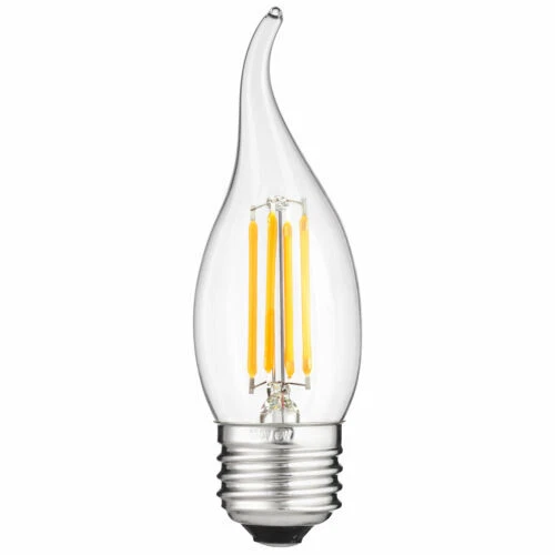 Sunlite LED Filament Flame Tip Chandelier Light Bulb 4W (40W Equals) 2700K-White - Image 2 of 2