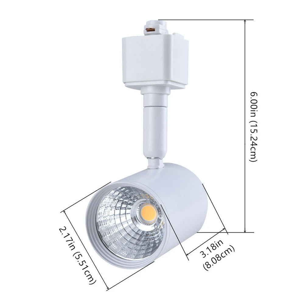 Paquete de 12 cabezales de iluminación LED de pista de 6,5 W compatibles con pista tipo H 4000K blanco Foto 4 de 4