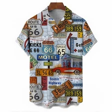 Mens Route 66 Casual Short Sleeve Shirt 2401000252