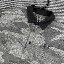 Under Armour Playoff Polo Shirt Mens XL Extra Large Black Camo Short Sleeve Golf