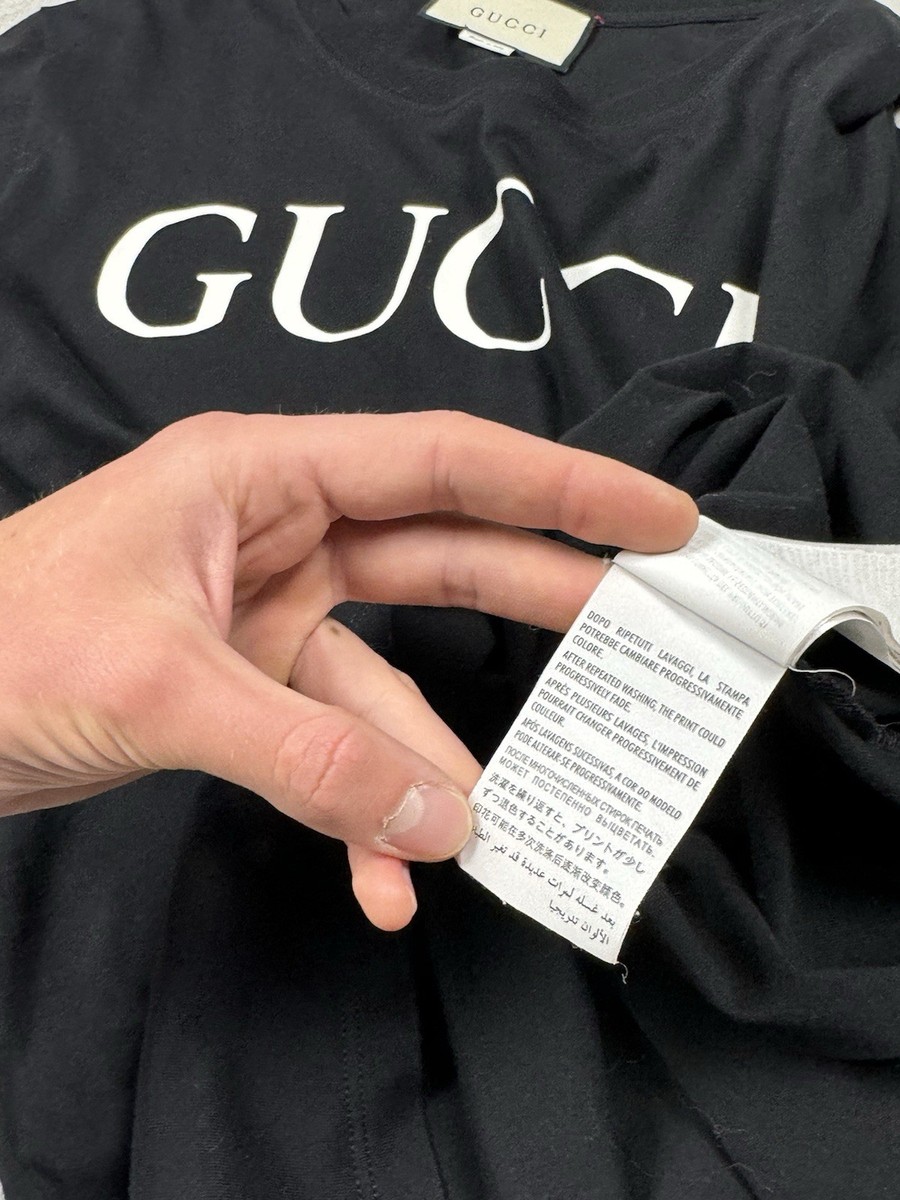 Gucci T-Shirt Big Logo With Interlocking G Black Size M | eBay