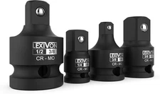 LEXIVON Impact Socket Adapter and 4-piece Reducer Set, Black 