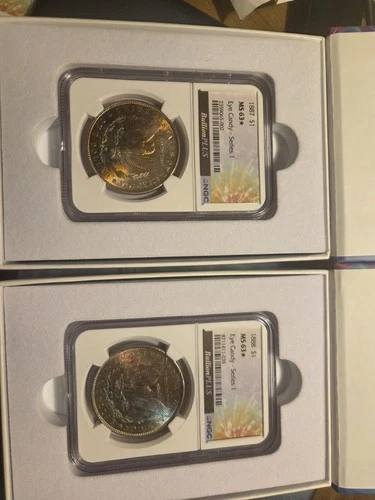 1887 & 1888 Morgan $1 Silver Dollar MS 63 STAR NGC Eye Candy Series