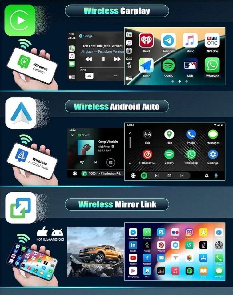 CAMECHO Qualcomm 8-Core 4+64G Android 15,Autoradio per Porsche Cayenne 2002-2010 - Immagine 4 di 4