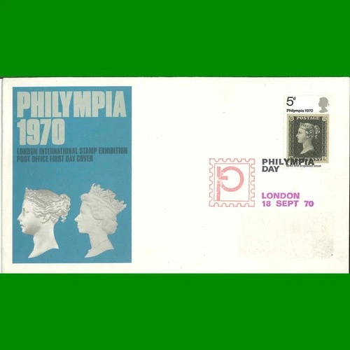 FDC Philympia 70' Stamp Exhibition, Post Office First Day Cover 18.9.1970 - Picture 1 of 3