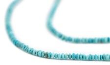 Tiny Blue Turquoise Stone Saucer Heishi Beads 2mm Afghanistan Gemstone