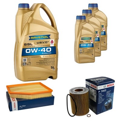 Inspektionspaket 8L RAVENOL SSL 0W-40 für BMW 5er E60 520i 525i 530i E61