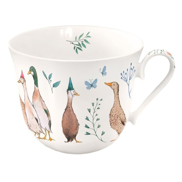 Tasse, Porzellantasse Wiesengeschnatter 11,5Cm 0,4L GräTz Verlag | Laufenten-image