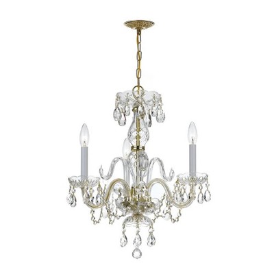 Crystorama Lighting Group 3 Light 16'' Wide Crystal Pendant 5044-PB-CL-I