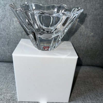 orrefors crystal vase signed